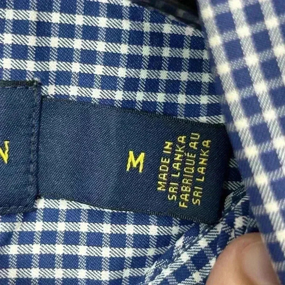 Polo Ralph Lauren Shirt Mens Medium Blue Plaid Check Long Sleeve Stretch Nylon - Picture 8 of 12